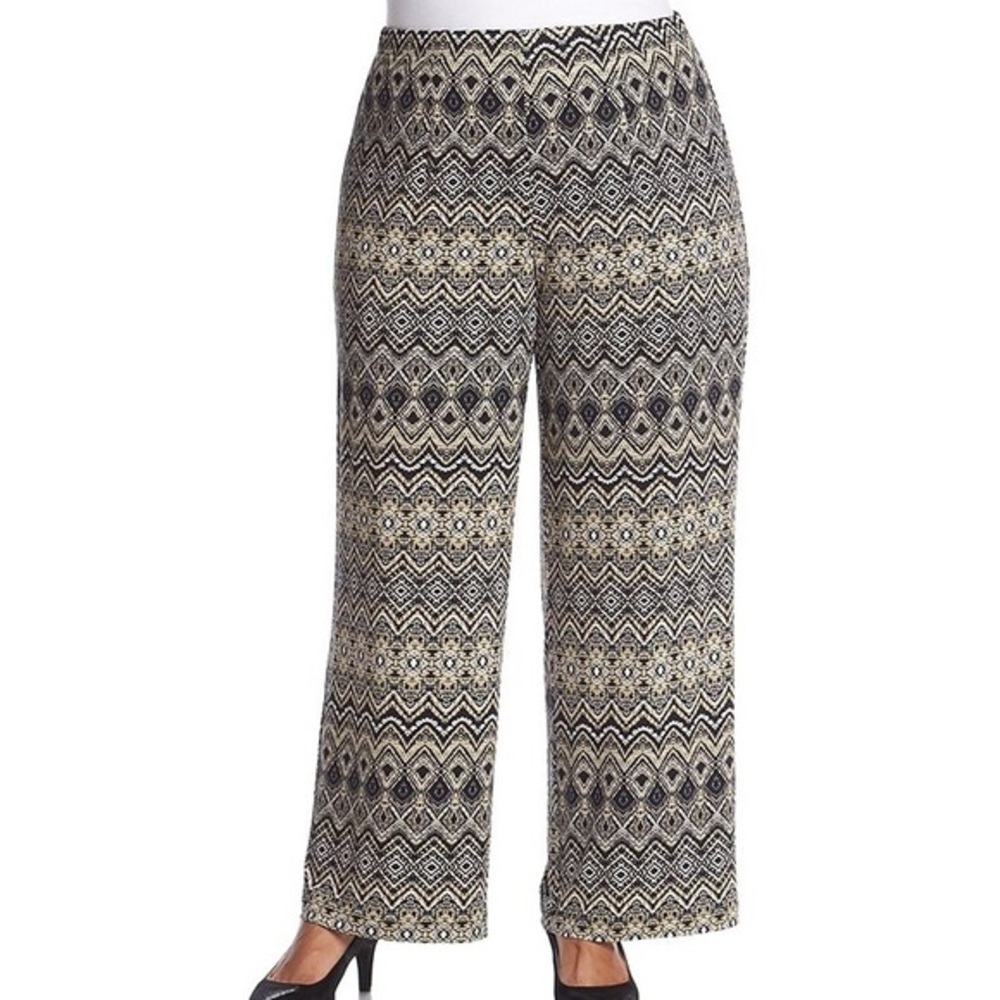 Black Multi Plus Size Pants